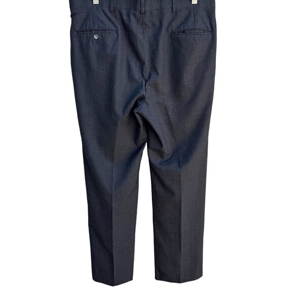 Hart Schaffner & Marx Viracle Vintage Gray Wool Mens Flat Front Dress Pant 38x32 - Picture 4 of 7